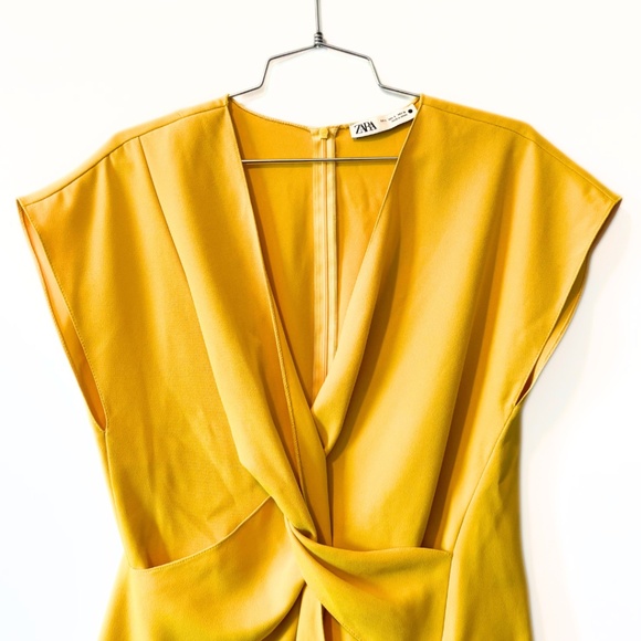 Zara Knot Front Top Yellow Size S - Picture 4 of 7
